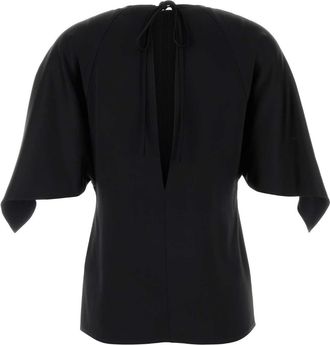 Stella McCartney Womens Satin Blouse Black Acetate Viscose