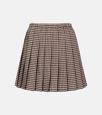 Moncler Minigonna in misto cotone a quadretti con pince