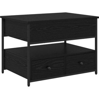 vidaXL vidaXL Tavolino da salotto con cassetto Rovere Nero 70 x 50 x 54.5 cm