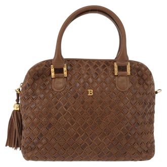 Bally Vintage Leather Brown Leather Handbag (Pre-Owned)