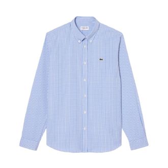 Lacoste Blauwe hemden - Heren - Casual Overhemden - Blauw - M - Katoen - Overhemden