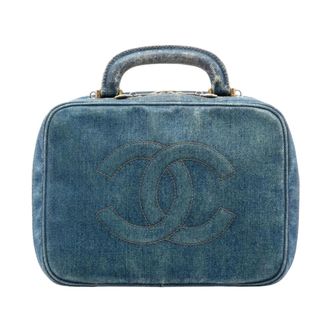 Chanel Pre-owned Handle Vanity Case - Dames - Pre-owned - Blauw - Maat: ONE Size