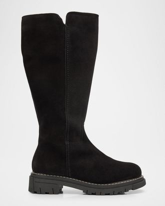 La Canadienne Dimitri Shearling-Lined Waterproof Suede Knee-High Boots
