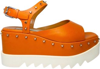 Stella McCartney Stella McCartney, Wedges, female, Orange, Size: 5 1/2 US sandali Pelle