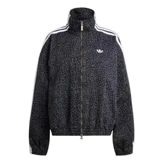 adidas (WMNS) adidas Firebird Oversized Aop Denim Jacket Black Grey Six KD8809