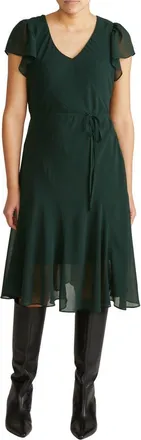 Universal Standard Sevilla Chiffon Dress in Scarab Green at Nordstrom, Size Xs