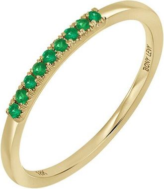 Bony Levy El Mar 18K 0.23 Ct. Tw. 7 Emerald Stackable Ring