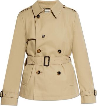 Burberry Korte Trenchcoat - Dames - Trenchcoats - Groen - S - Katoen - Jassen