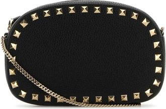 Valentino Garavani Black Leather Rockstud Crossbody Bag