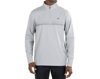 Travis Mathew Taking On Water 1/4 Zip Jacket In Heather Sleet
