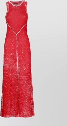 Diesel sleeveless midi dress ribbed texture