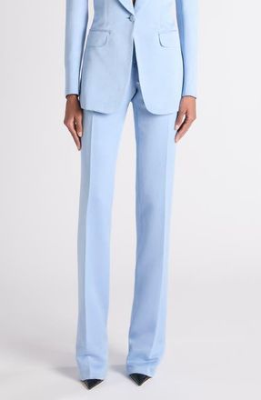 Tom Ford Washed Duchesse Satin Trousers in Mineral Blue at Nordstrom, Size 4 Us