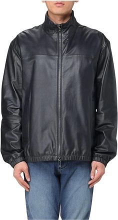 Emporio Armani Light Jackets, male, Blue, Size: M Blue Tailored Blazer for Men