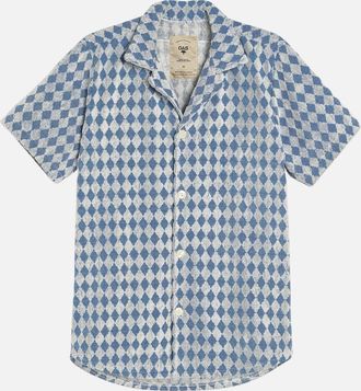 OAS Mens Diamond Cuba Terry Shirt In Navy