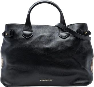 Burberry Pre-owned Handbags, female, Black, Size: ONE SIZE Pre-owned Banner Satchel