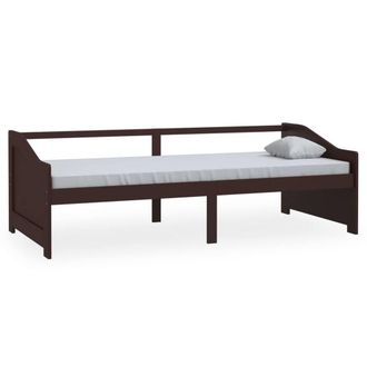 Berkfield Home 3-Seater Day Bed Dark Brown Solid Pinewood 90x200 cm