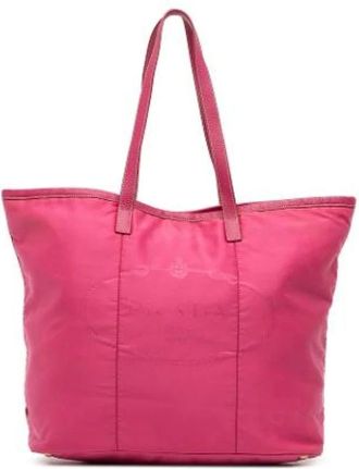 Prada Pre-owned Tote Bags, female, Pink, Size: ONE SIZE Pre-owned Leather Tote Bag