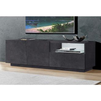 Dmora Dmora - Mueble para tv para salón, Made in Italy, Mueble para tv con 2 puertas y 1 cajón, cm 150x43h46, color Gris pizarra, con embalaje reforzado
