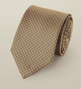 CHARLES TYRWHITT Silk Patterned Tie - Yellow Size OSFA by Charles Tyrwhitt