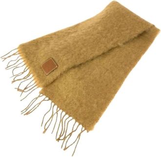 Loewe Pre-owned Scarf - unisex - Pre-owned - Beige - Maat: ONE Size Wol