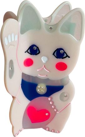Centinelle Maneki Lucky Cat Hair Claw in White at Nordstrom