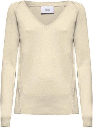 Silvian Heach Diegorosa V-neck Truien - Dames - V-hals truien - Beige - S - Wol - Truien & Vesten