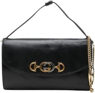 Gucci Pre-owned Vintage Schoudertas - Dames - Vintage Schoudertas - Zwart - ONE Size - Leer - Vintage