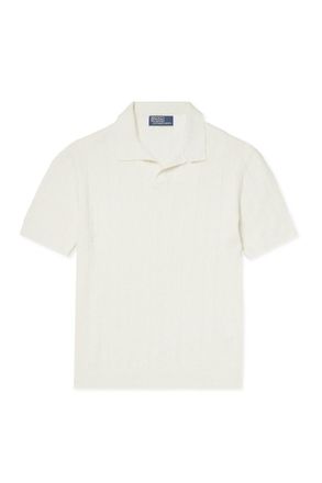 Polo Ralph Lauren Open-Collar Ribbed Linen Polo Shirt