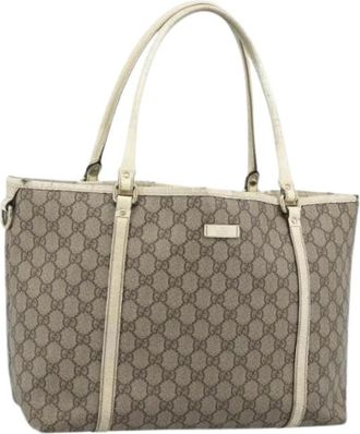 Gucci Pre-owned Tote Bag - Dames - Vintage Shopper - Beige - ONE Size - Leer - Vintage