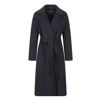 Max Mara Belted Coats, female, Blue, Size: S Max Mara Studio Coats Blue