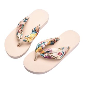 Supvox Bohemia Style Women Outdoor Slipper Stylish Flops Thick Sole Flops Summer Slipper Beach Shoes Women