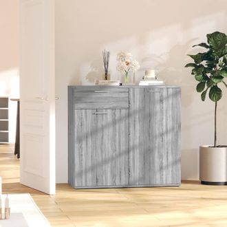 vidaXL Aparador De Madera Contrachapada Gris Sonoma 80x36x75 Cm Vidaxl