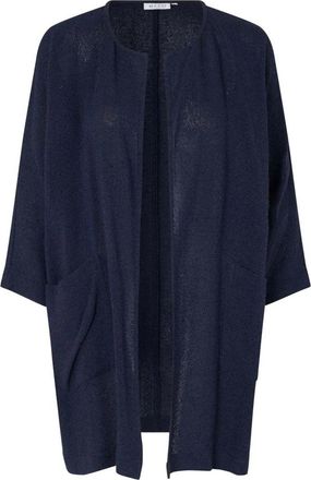 Masai Navy Open Jas met 3/4 Mouwen - Dames - Vesten - Blauw - L - Truien & Vesten