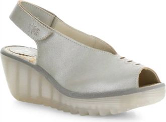 FLY London Womens Yeay Lightweight Sandal In Silver Metal