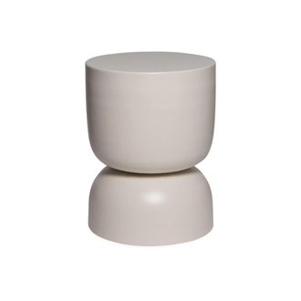 Sweeek Mesa auxiliar, rincón de sofá, mesita metal ø32 x h42cm, crema