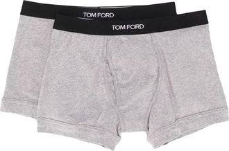 Tom Ford Set di 2 boxer con banda logo - Grigio