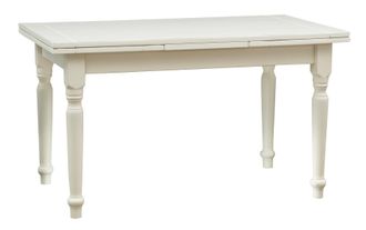 Biscottini International Biscottini - Mesa Extensible De Estilo Country De Madera Maciza De Tilo Acabado Con Efecto Blanco Envejecido