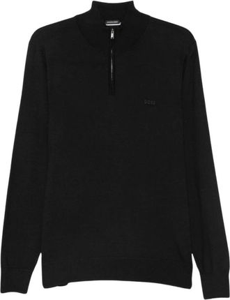 HUGO BOSS Zip-through Sweatshirt - Heren - Vesten met rits - Zwart - M - Katoen - Hoodies & sweatvesten