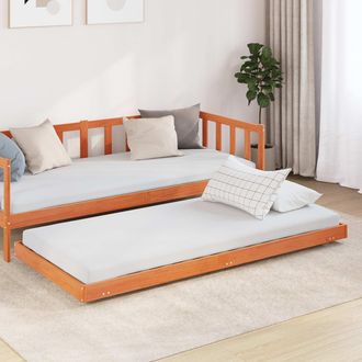 vidaXL Vidaxl Struttura Del Letto Marrone Cerato 70 X 190 Cm Pino Massello