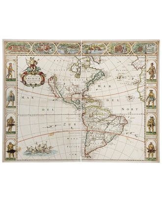 A&B Home Discontinued A&B Home 2Pc World Map Diptych Wall Art