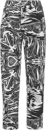 Philipp Plein graphic-print jeans - women - Cotton - 26 - White