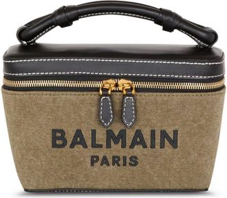 Balmain B-Army panelled makeup bag - women - Cotton - One Size - Green