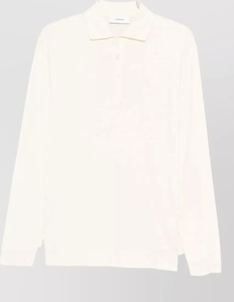 Lardini silk cotton long-sleeve polo shirt