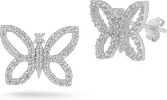 Glaze Jewelry Sterling Silver Open Work Butterfly Studs