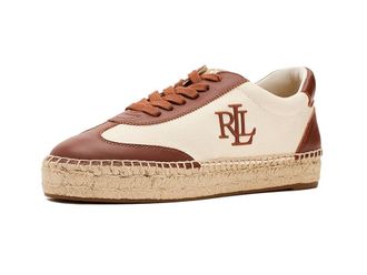 Lauren Ralph Lauren Luize Canvas Nappa Espadrille Sneakers Womens Shoes Natural/Lauren Tan : 6.5 B - Medium, Canvas/Leather