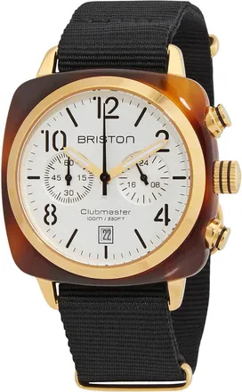 Briston Clubmaster Chronograph Quartz White Dial Mens Watch 17140.PYA.T.2.NB
