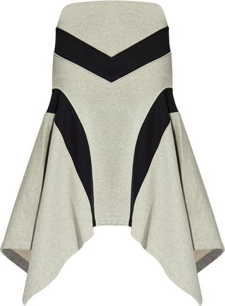 The Attico asymmetric cotton midi skirt - women - Cotton - 36 - Grey