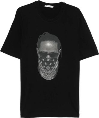 Ih Nom Uh Nit T-shirt met maskerprint - Heren - T-shirts - Zwart - 2XL - Katoen - Tops