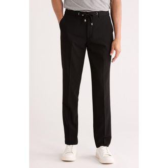 Scotch & Soda Seersucker Flat Front Pants in Black at Nordstrom Rack, Size 40 X R