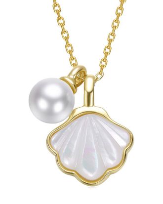 Rachel Glauber 14K Plated 6Mm Pearl Pendant